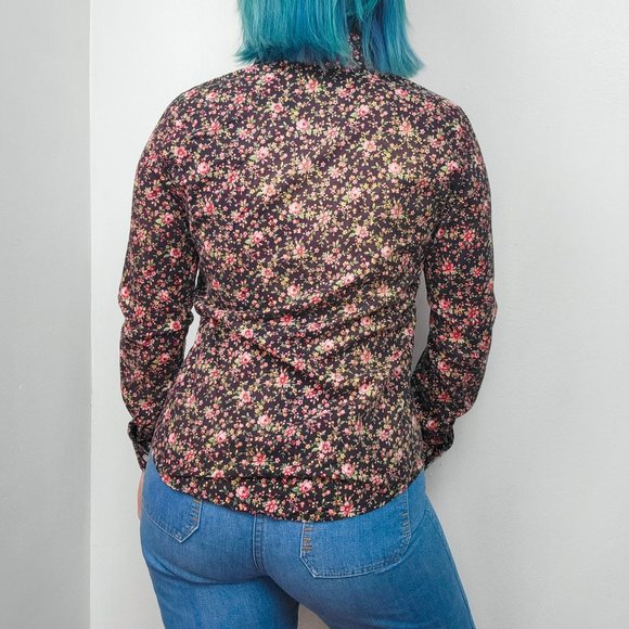 Vintage 70s Floral Print Button Down Shirt - Picture 3 of 7